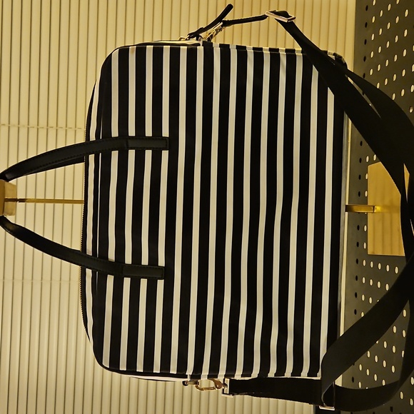 Kate Spade New York Black & White Striped Laptop Bag – Travel Work Tote – OS - Picture 2 of 7